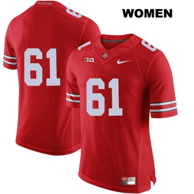 Women's NCAA Ohio State Buckeyes Gavin Cupp #61 College Stitched No Name Authentic Nike Red Football Jersey AC20K13VK